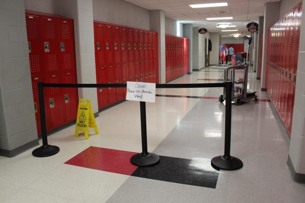 Hallway closed down due to leak