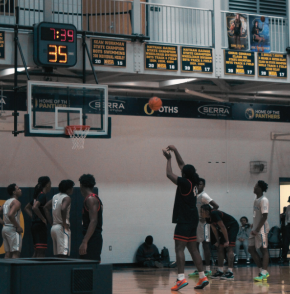 Senior Jerry Brandon shoots a free throw at a game against Vashon High School at the Bank of O'fallon Shootout on Feb. 7.